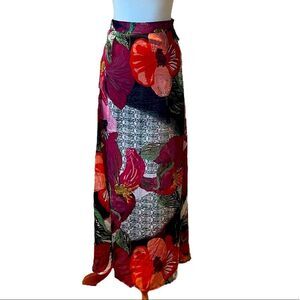 NWT Dark floral bright high waist maxi skirt small